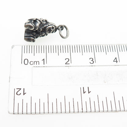 Old Pawn 925 Sterling Silver Vintage Kachina Doll Oxidized Mini Charm Pendant