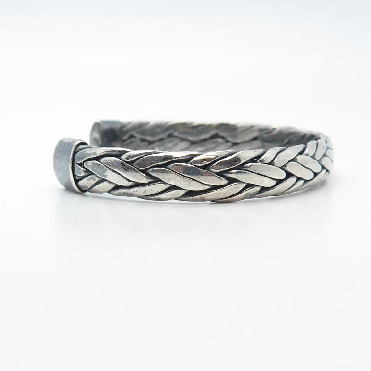 925 Sterling Silver Vintage Wheat Adjustable Cuff Bracelet 7.5”
