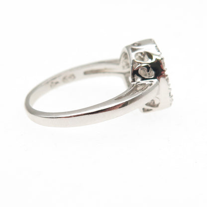 925 Sterling Silver Round-Cut C Z Horseshoe Good Luck Ring Size 7