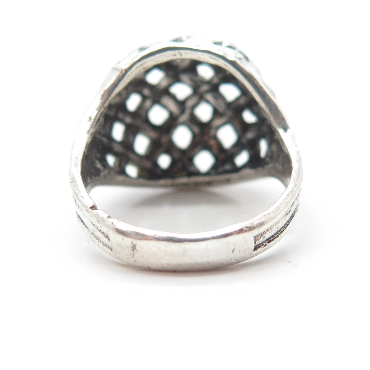 925 Sterling Silver Vintage Bell Trading Post Braided Dome Ring Size 6.5