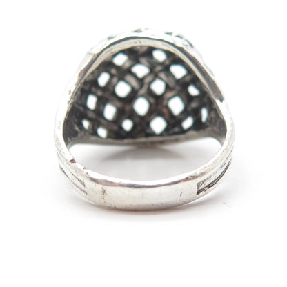925 Sterling Silver Vintage Bell Trading Post Braided Dome Ring Size 6.5