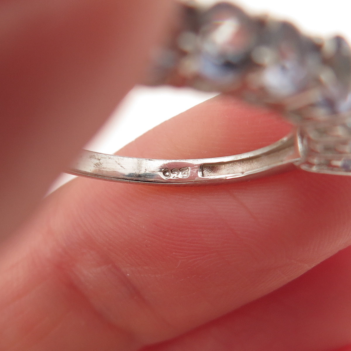 Chuck Clemency 925 Sterling Silver Real Oval-Cut Tanzanite Ring Size 8