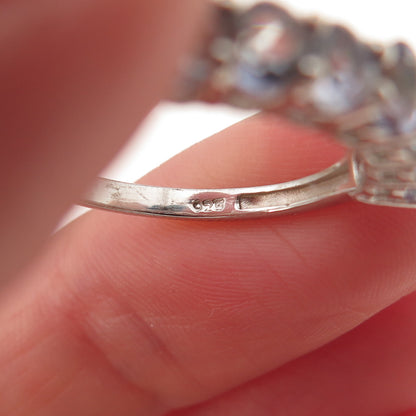 Chuck Clemency 925 Sterling Silver Real Oval-Cut Tanzanite Ring Size 8