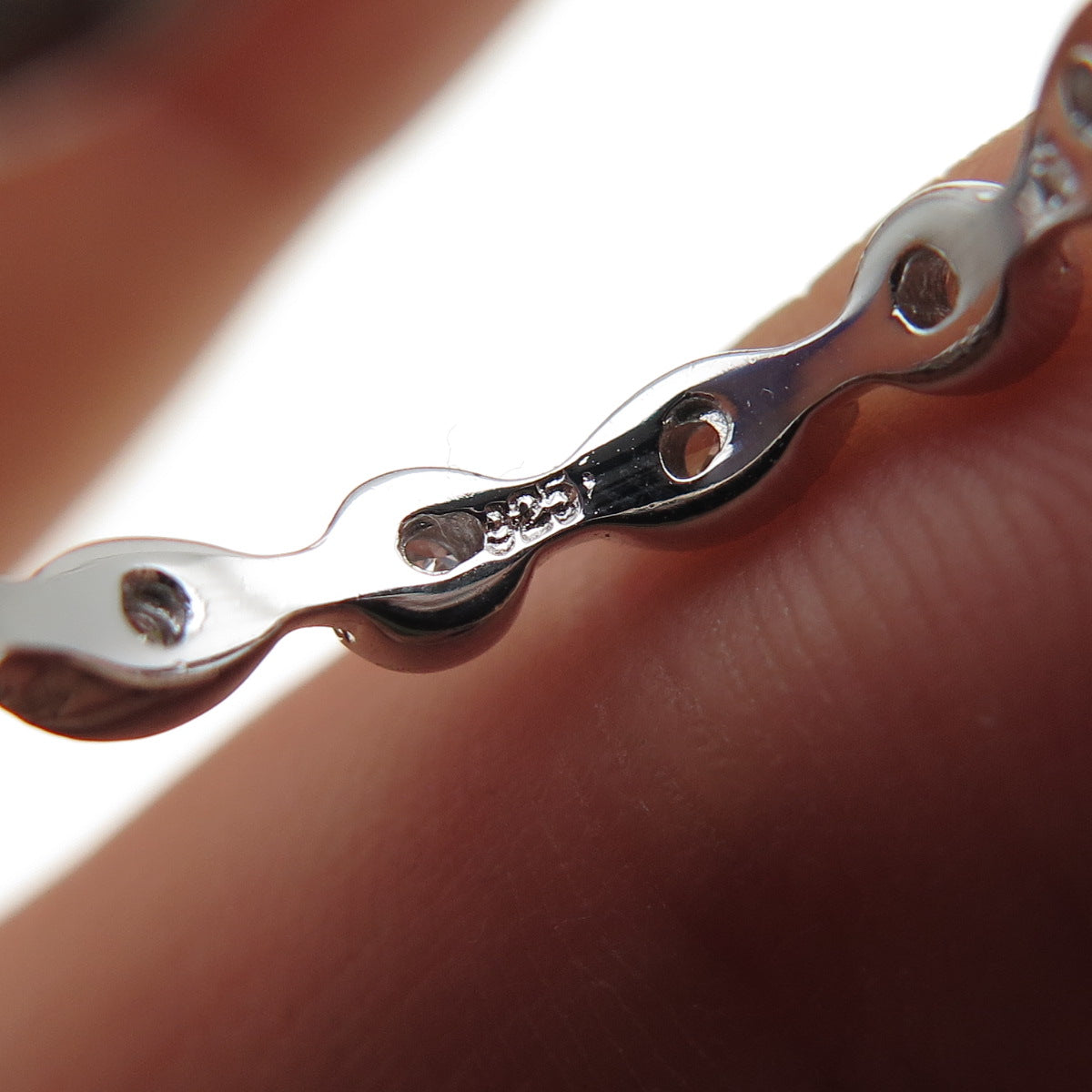 925 Sterling Silver Round-Cut C Z All Around Eternity Stackable Band Ring Size 6