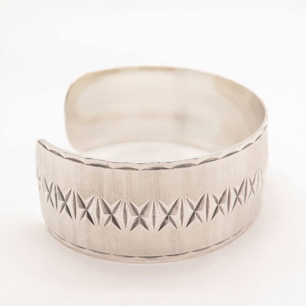 925 Sterling Silver Vintage Gorham Satin Finish Carved Adjustable Bracelet 7.25"
