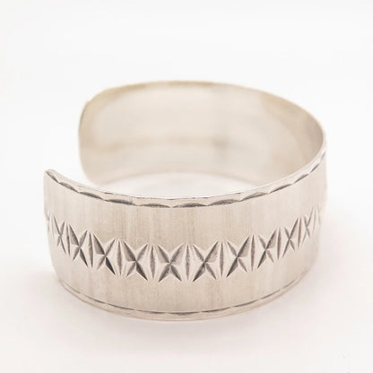 925 Sterling Silver Vintage Gorham Satin Finish Carved Adjustable Bracelet 7.25"