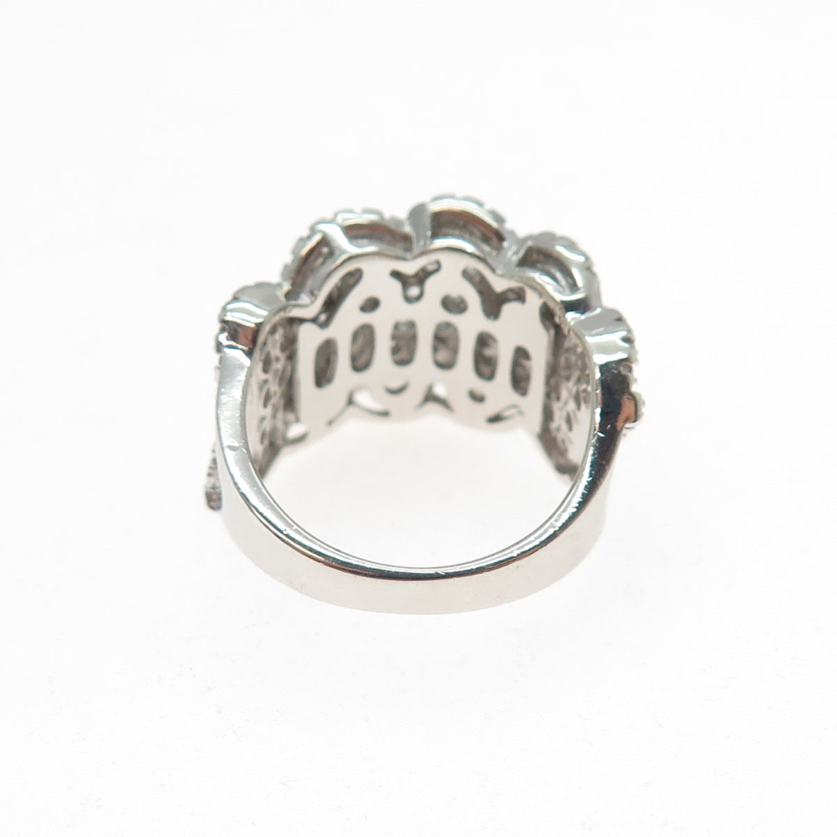 925 Sterling Silver Round-Cut C Z Sparkle Ring Size 6.75