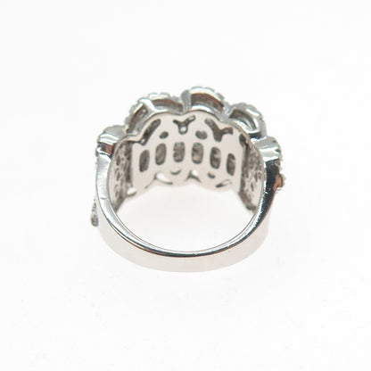 925 Sterling Silver Round-Cut C Z Sparkle Ring Size 6.75