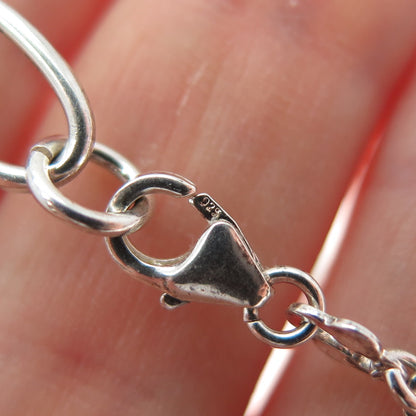 925 Sterling Silver Vintage Valentine's Day Cards Heart Link Bracelet 7.25"