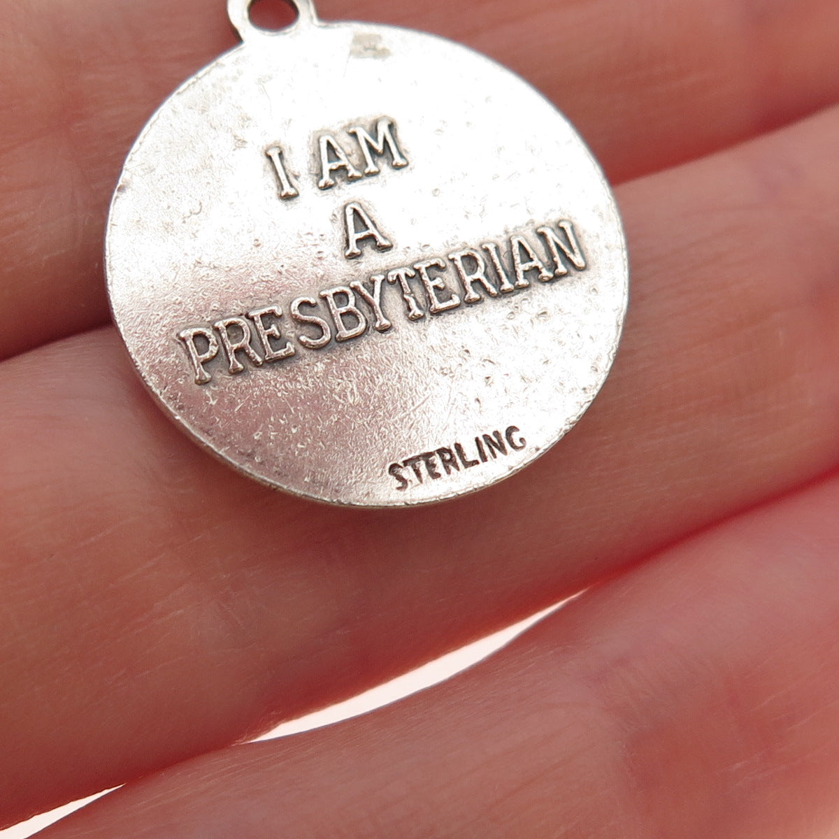 925 Sterling Silver Vintage Presbyterian Cross Medal Charm Pendant