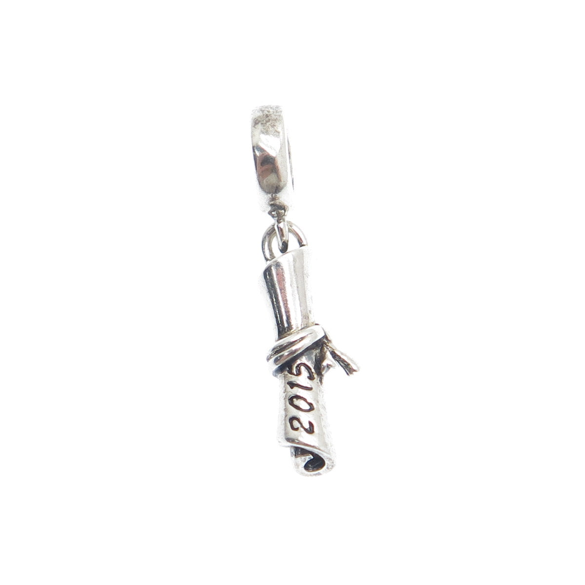 CHAMILIA 925 Sterling Silver 2015 Graduation Diploma Scroll Dangle Charm