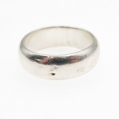 925 Sterling Silver Vintage Classic Wedding Band Ring Size 4.75