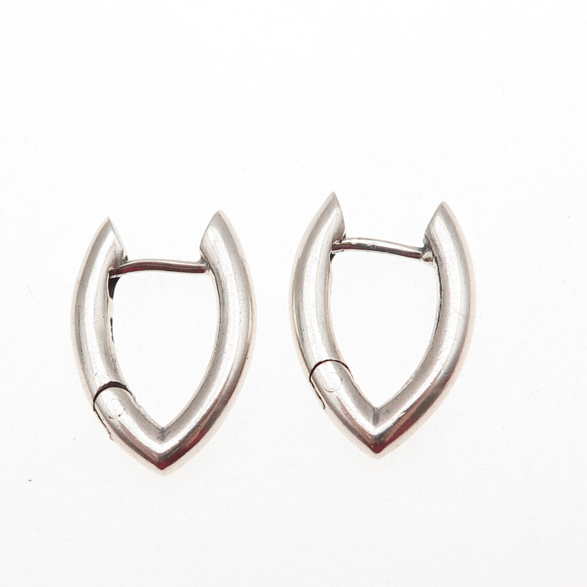 925 Sterling Silver Vintage Modernist Hoop Earrings