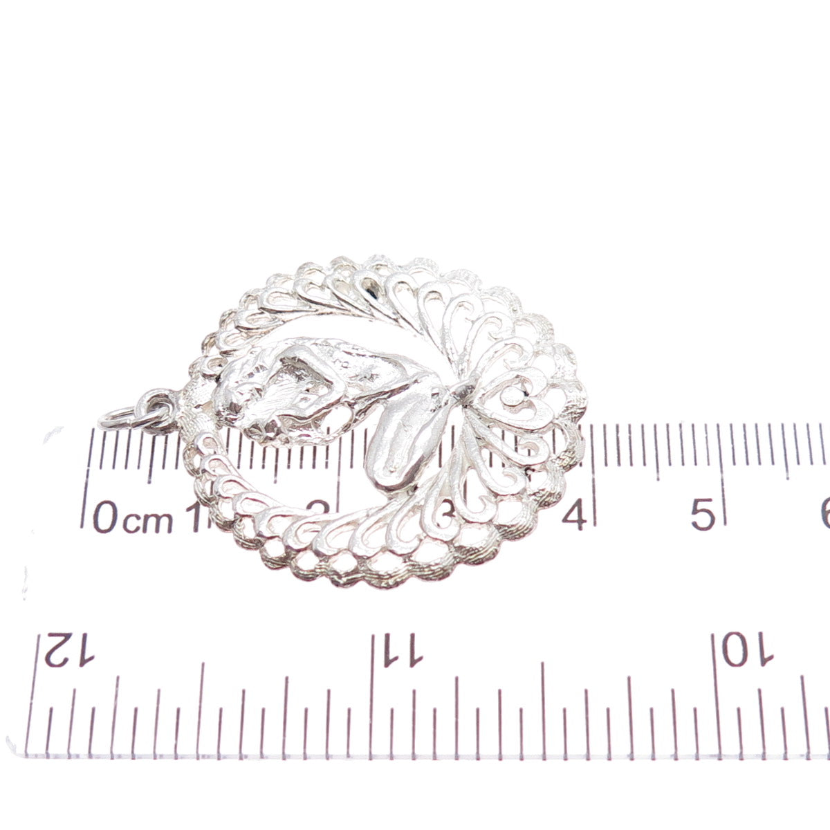 925 Sterling Silver Vintage Mermaid Ornate Charm Pendant