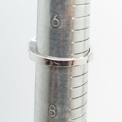 925 Sterling Silver Radiant & Tapered Baguette-Cut Shaped C Z Ring Size 7
