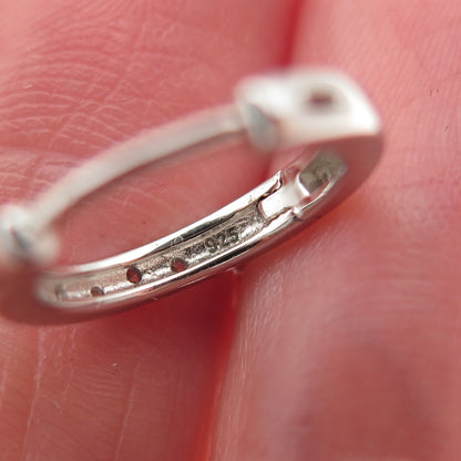 925 Sterling Silver Round-Cut C Z Star Dangle Hoop Earrings