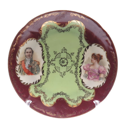 VIENNA Antique Marechal Lefebvre & Madame Sans-Gene Porcelain Cabinet Plate