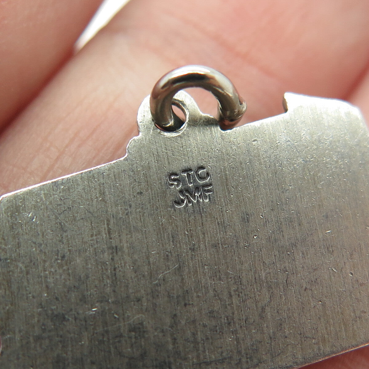 J.M. FISHER 925 Sterling Silver Vintage Pennsylvania State Map Charm Pendant