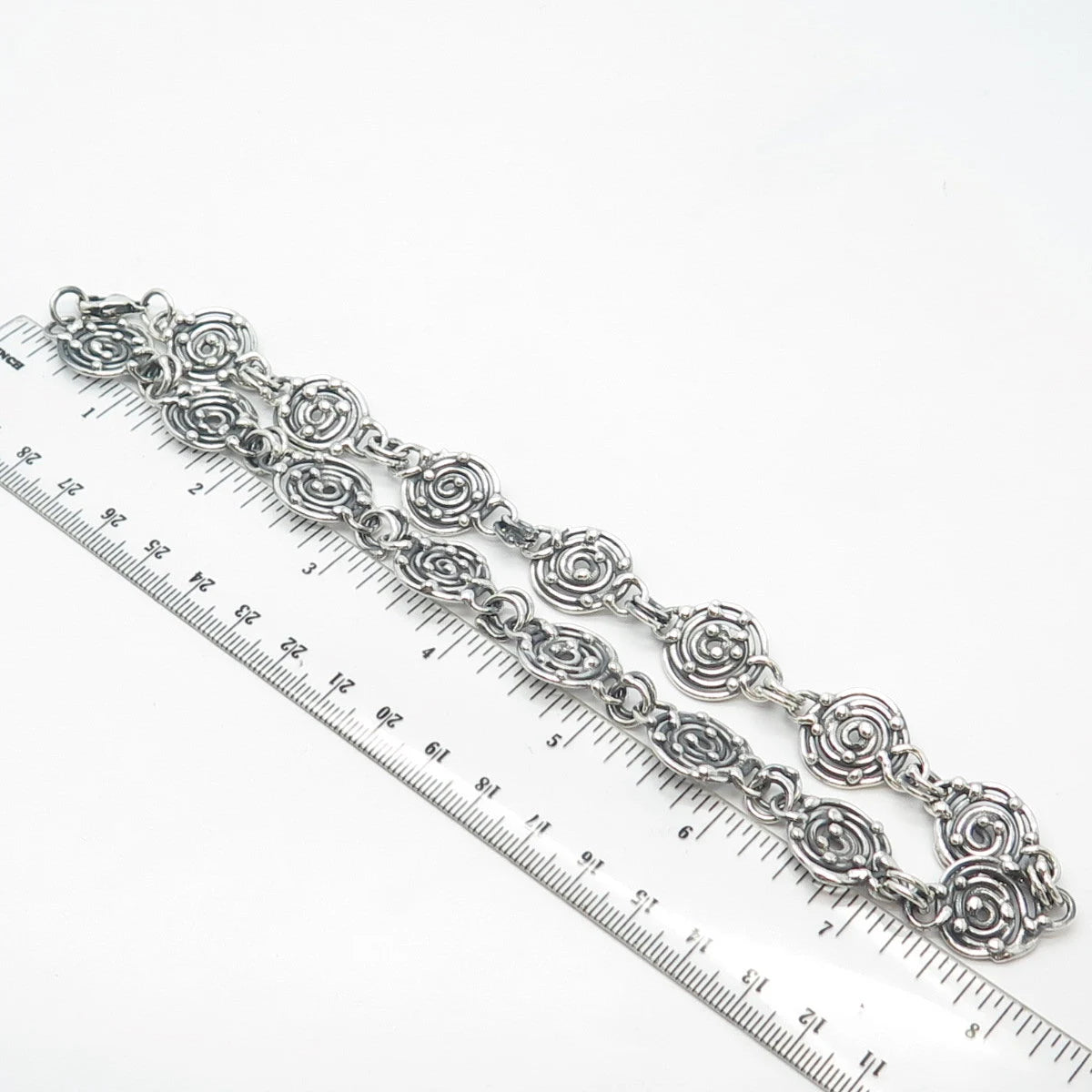 925 Sterling Silver Vintage Modernist Spiral Chan Necklace 16"