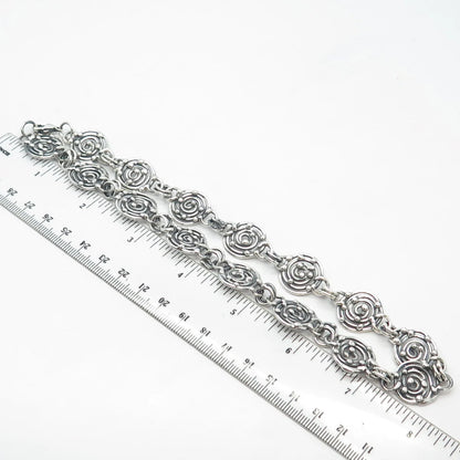 925 Sterling Silver Vintage Modernist Spiral Chan Necklace 16"