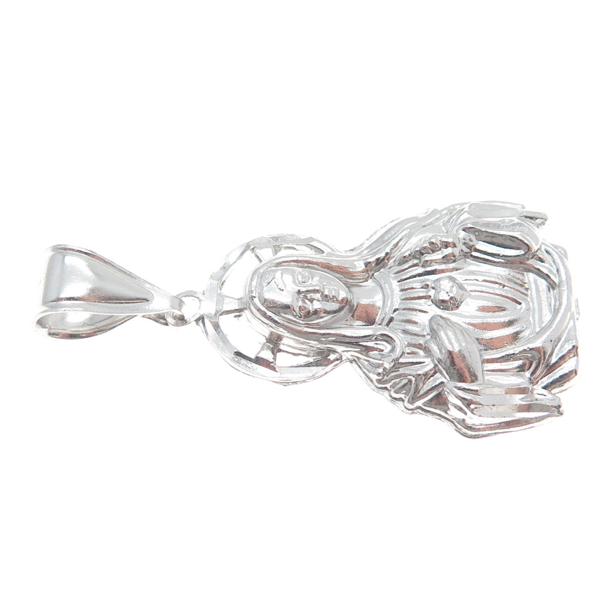 ONE OF A KIND 925 Sterling Silver Vintage 2001 Jesus Religious Pendant