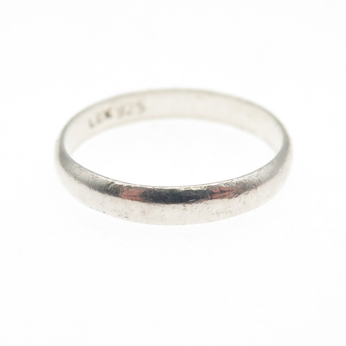 LEX 925 Sterling Silver Vintage Classic Wedding Band Ring Size 6