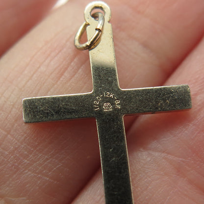 1/20 12K Gold Filled Antique Cross Engraved Pendant