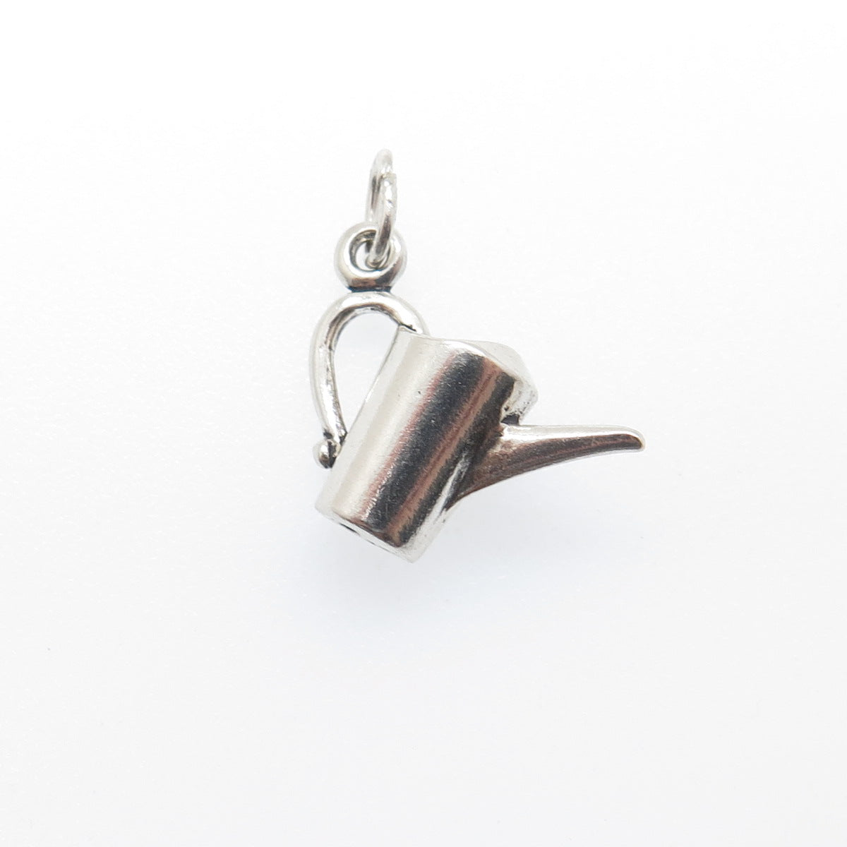 SUNWEST 925 Sterling Silver Vintage Watering Can Minimalist 3D Charm Pendant