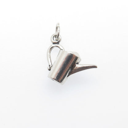 SUNWEST 925 Sterling Silver Vintage Watering Can Minimalist 3D Charm Pendant