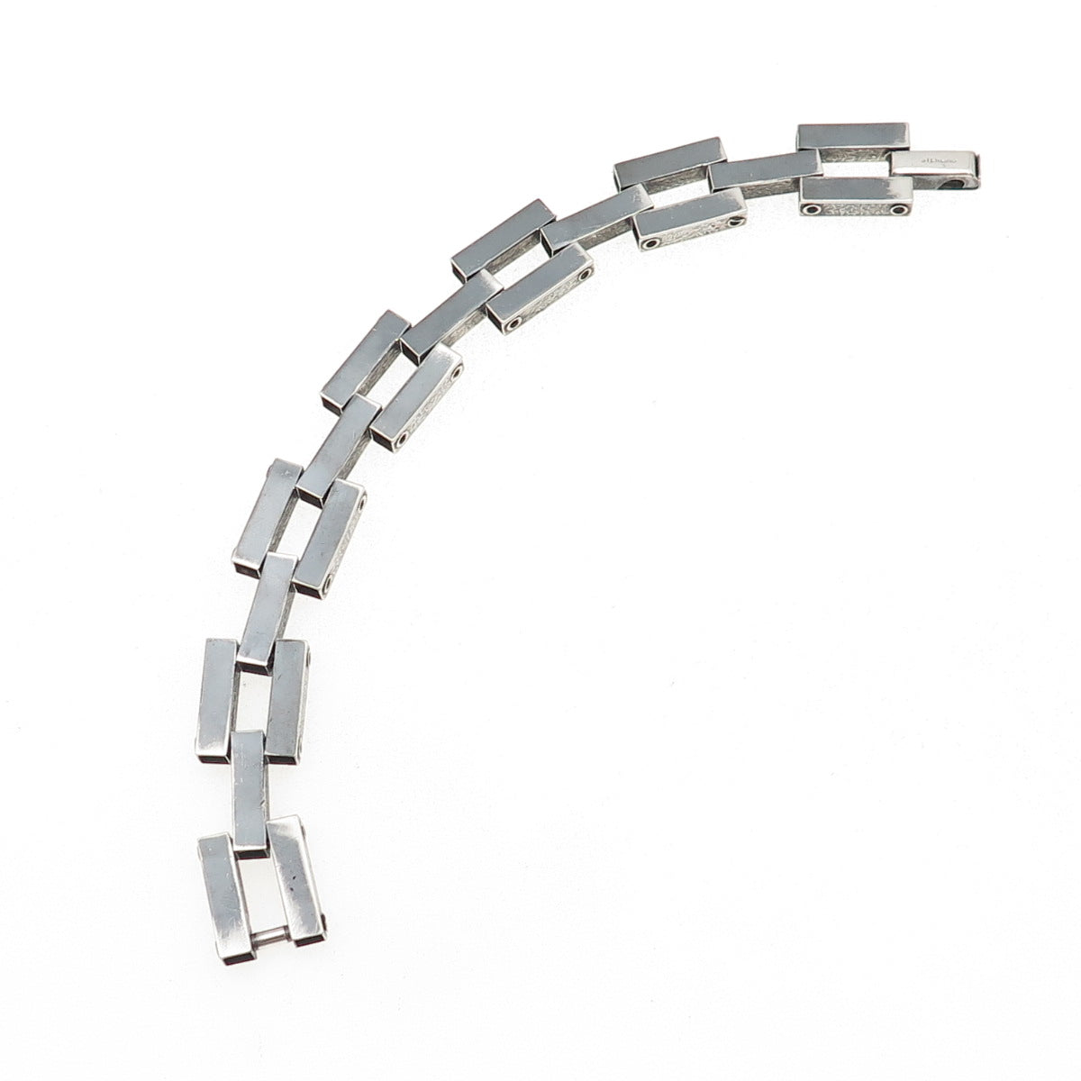 925 Sterling Silver Antique Art Deco Forget Me Not Oxidized Bracelet 7"