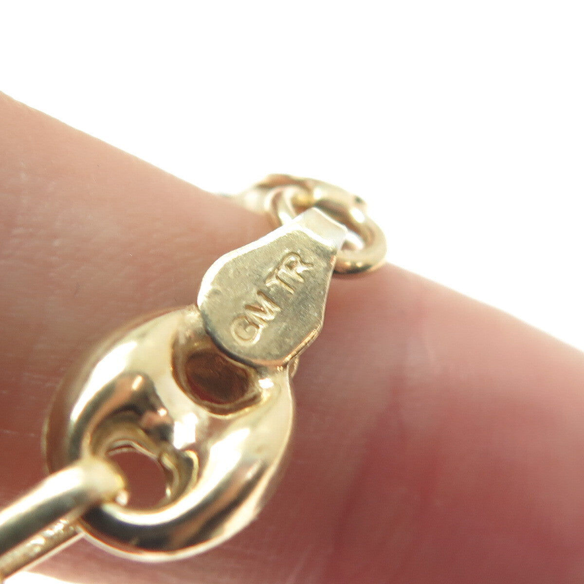925 Sterling Silver Gold Plated Anchor Mariner Link Anklet / Bracelet 9"