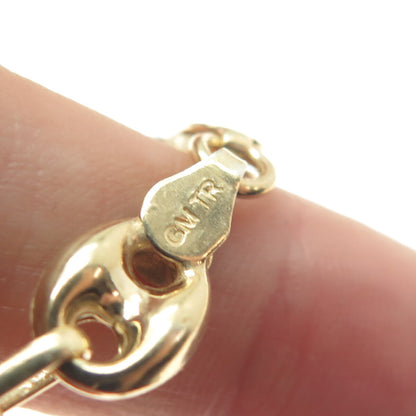 925 Sterling Silver Gold Plated Anchor Mariner Link Anklet / Bracelet 9"