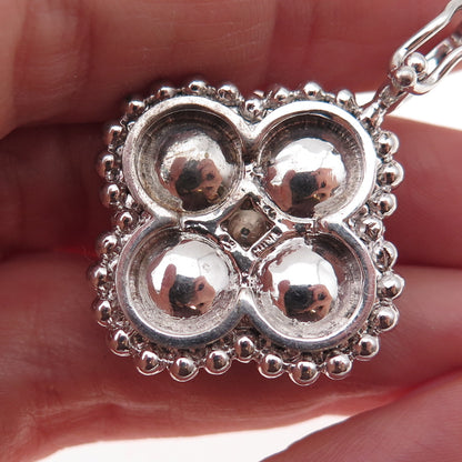 925 Sterling Silver Real Pearl Floral Charm Pendant