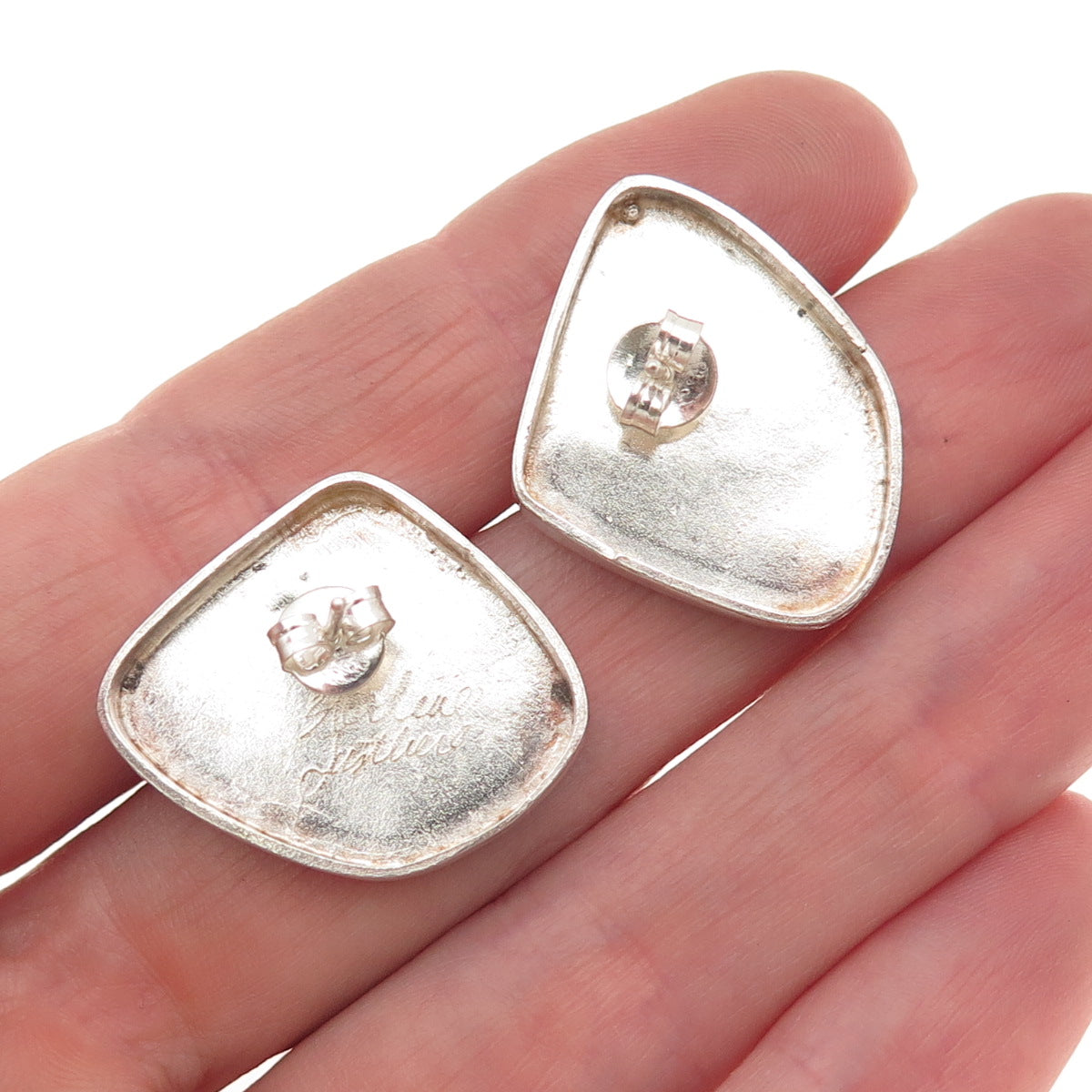 L. A. Reese 925 Sterling Silver Vintage Modernist Textured Earrings