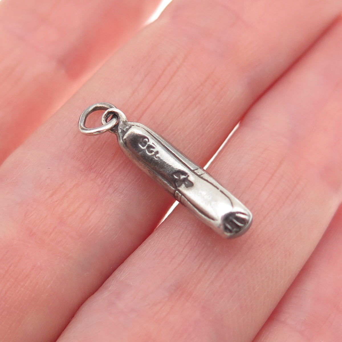 Sunwest 925 Sterling Silver Vintage Ballerina Shoe 3D Mini Charm Pendant
