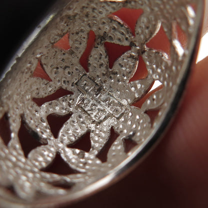 925 Sterling Silver Vintage Flower Dome Ring Size 7.25