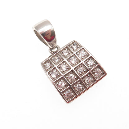 925 Sterling Silver Round-Cut C Z Mini Charm Pendant