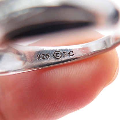 925 Sterling Silver Real Round-Cut Diamond Swirl Flower Ring Size 7