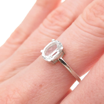 Dazzlers 925 Sterling Silver Real Light Blue Topaz Engagement Ring Size 6