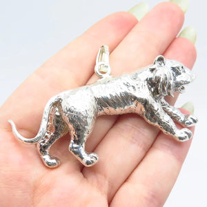925 Sterling Silver Vintage Lion / Leo Zodiac Sign Pendant