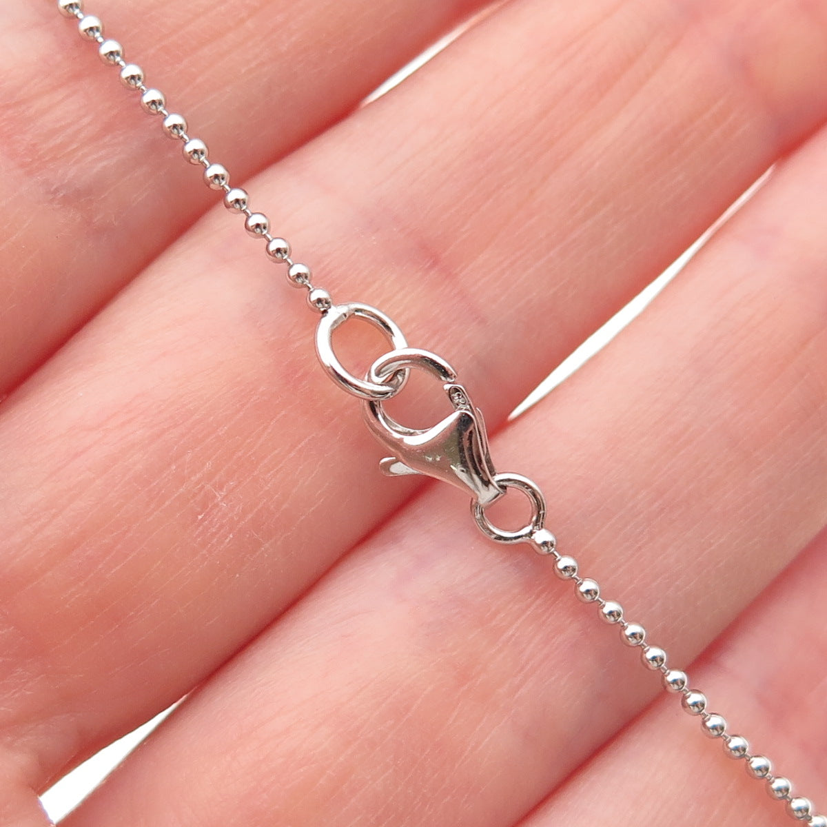 925 Sterling Silver Blue C Z Sing Multi-Charm Ball Beaded Chain Necklace 18"