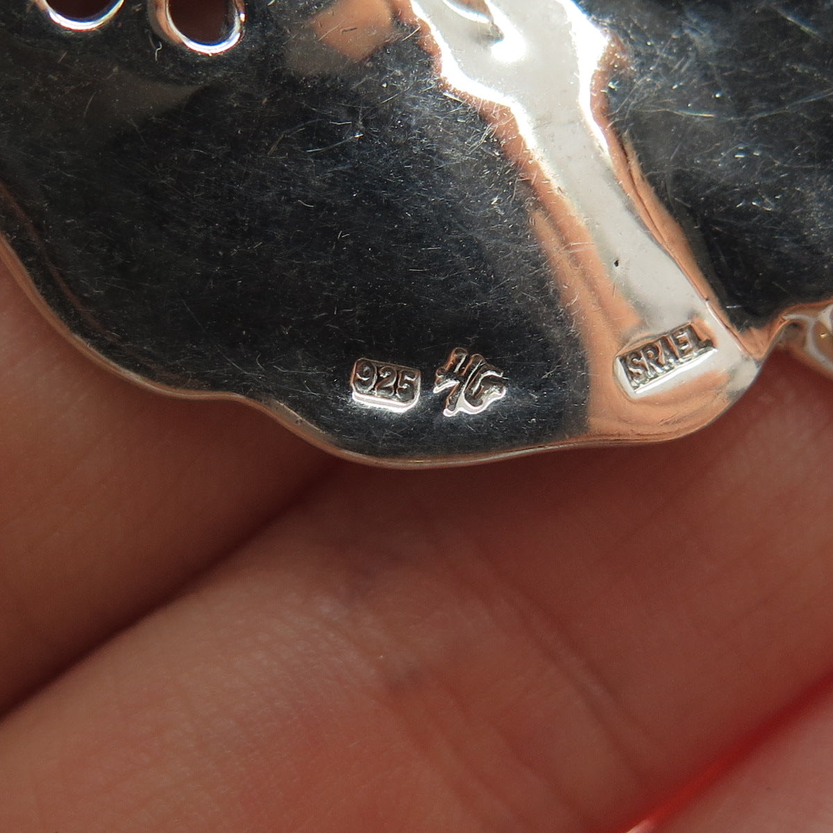 HAGIT GORALI Sterling Vintage Israel Real Pearl Floral Box Chain Necklace 28"