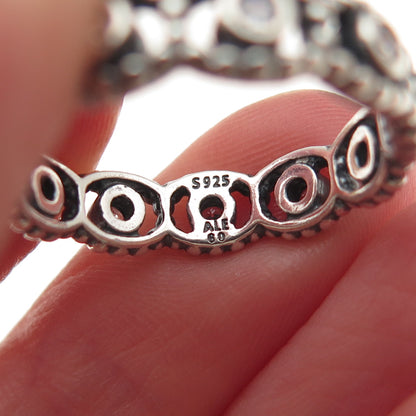 Pandora 925 Sterling Silver Round-Cut C Z Her Majesty Band Ring Size 9.25