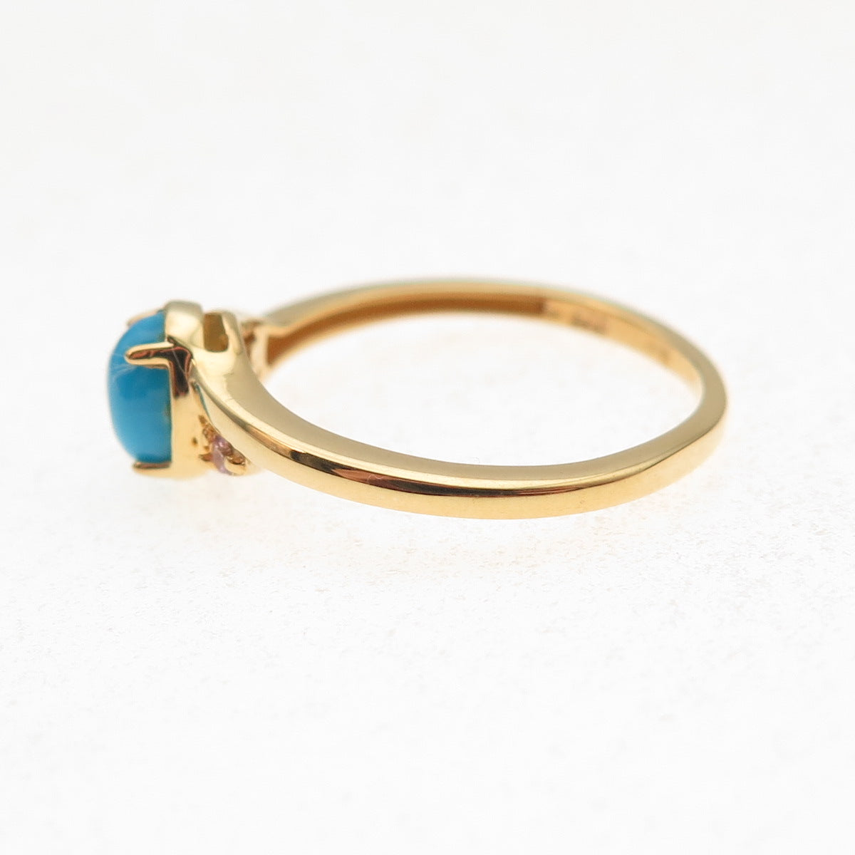 Chuck Clemency Sterling Silver Gold Plated Real Turquoise & Topaz Ring Size 6.25