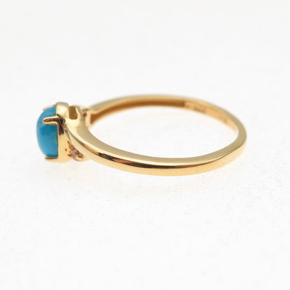 Chuck Clemency Sterling Silver Gold Plated Real Turquoise & Topaz Ring Size 6.25