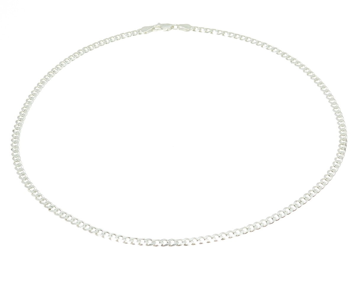 925 Sterling Silver Italy Curb Chain Necklace 18"