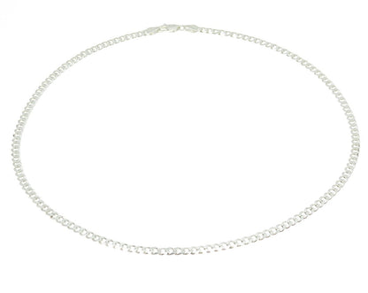 925 Sterling Silver Italy Curb Chain Necklace 18"
