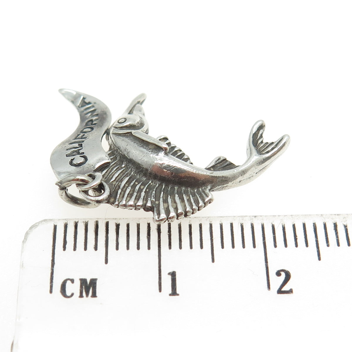 PACIFIC JEWELRY 925 Sterling Silver Vintage "California" Swordfish Charm Pendant