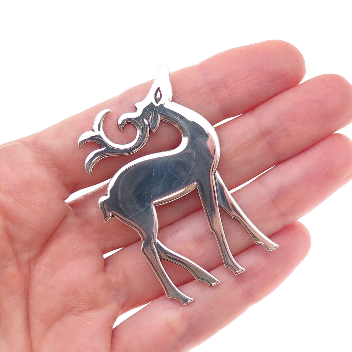James Avery 925 Sterling Silver Vintage Reindeer Pin Brooch