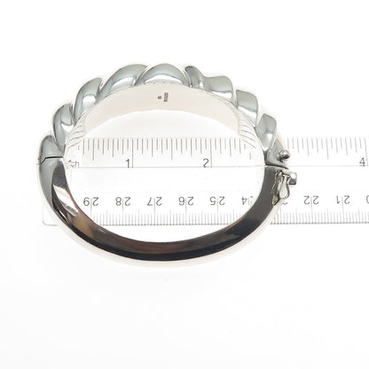 BAYANIHAN 925 Sterling Silver Vintage Modernist Puffy Bangle Bracelet 6.5"